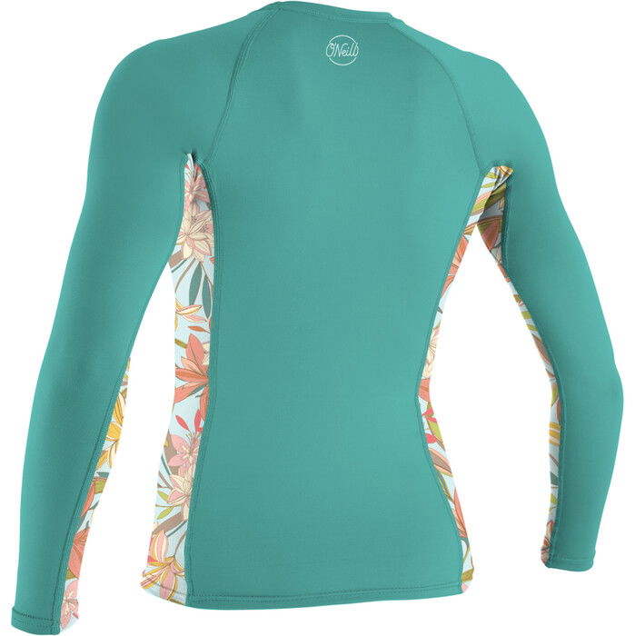 2024 O'Neill Frauen Side Print Long Sleeve Rash Guard 5406S - Canton / Dalia